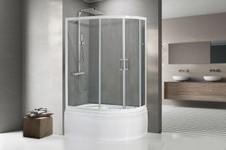 Душевой уголок Royal Bath BK 120x80см левый белый RB8120BK-T-L